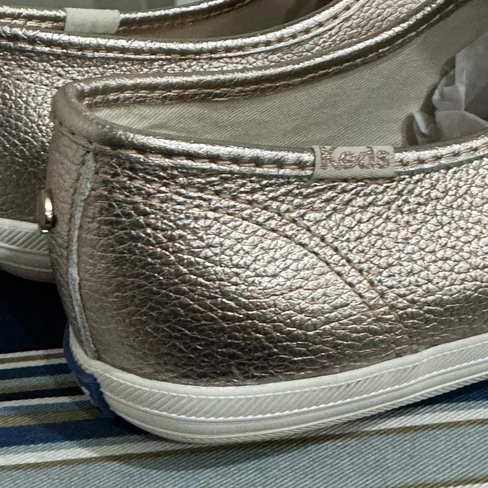 Kate Spade X Keds Rose‎ Gold Metallic Sneakers Shoes Size 7.5